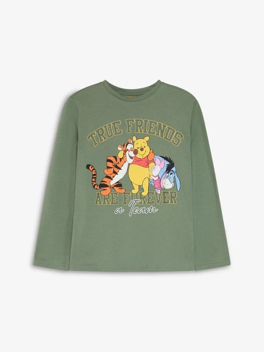 Zdjęcie produktu Bluzka Winnie The Pooh z długim rękawem, czystej bawełny BonPrix zielony