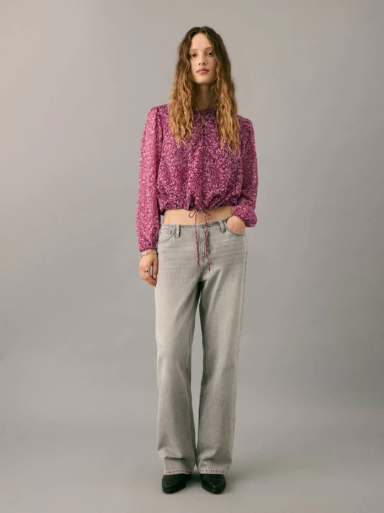 Zdjęcie produktu Bluzka wzór paisley kasztanowy - Teen - - MANGO TEEN