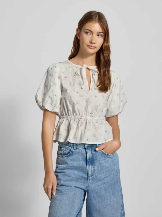 Zdjęcie produktu Bluzka z bufiastymi rękawami Gina Tricot Biały