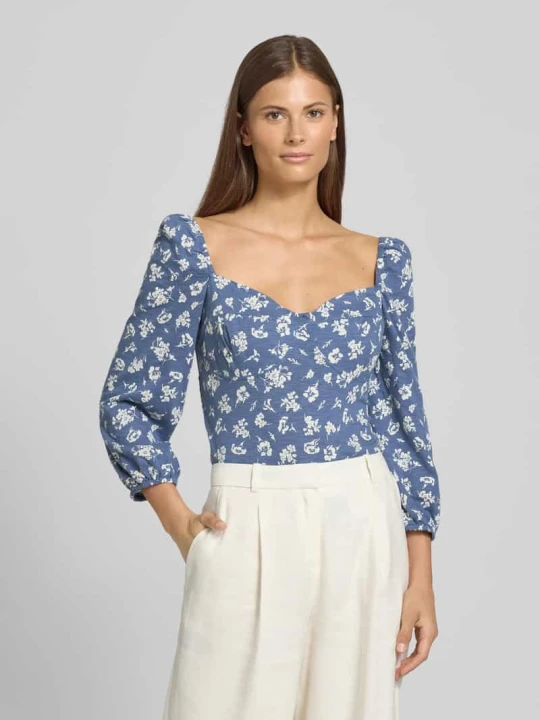 Zdjęcie produktu Top bluzkowy z czystej bawełny Model „Sherna” Lauren Ralph Lauren Jasnoniebieski melanż