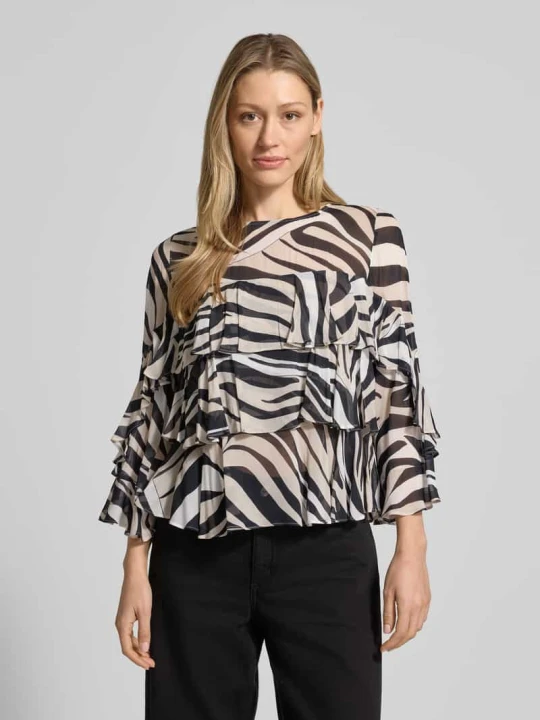 Zdjęcie produktu Bluzka z czystej wiskozy o kroju regular fit model 'Falco' Marella Czarny
