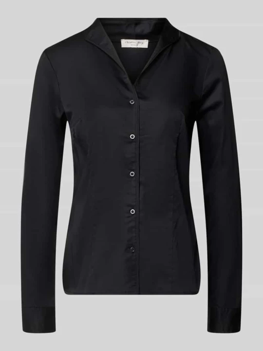 Zdjęcie produktu Bluzka z dekoltem w serek, krój slim fit Christian Berg Czarny