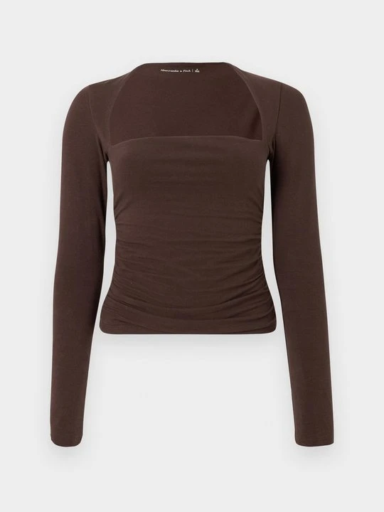 Zdjęcie produktu Bluzka z długim rękawem Abercrombie & Fitch brązowy