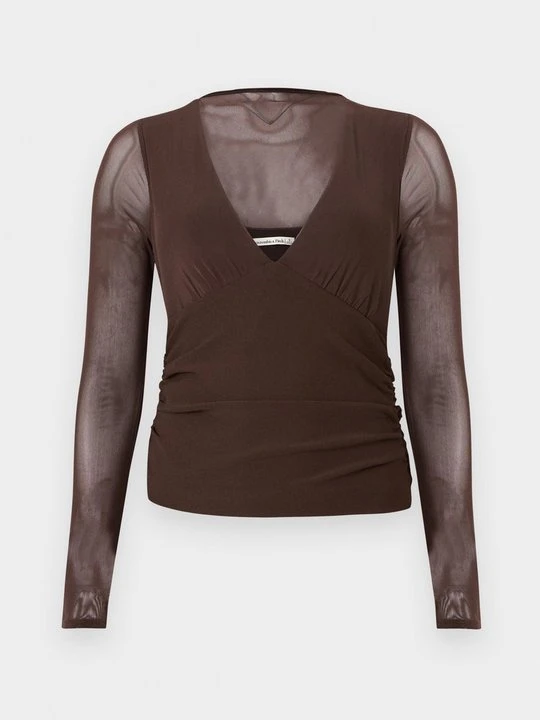 Zdjęcie produktu Bluzka z długim rękawem Abercrombie & Fitch brązowy