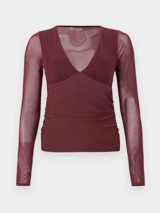 Zdjęcie produktu Bluzka z długim rękawem Abercrombie & Fitch bordowy