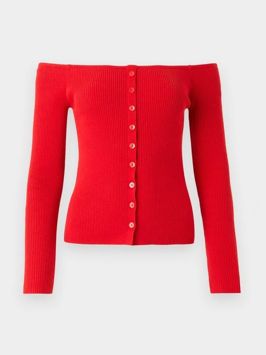 Zdjęcie produktu Bluzka z długim rękawem Abercrombie & Fitch czerwony