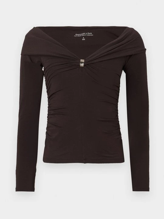 Zdjęcie produktu Bluzka z długim rękawem Abercrombie & Fitch brązowy