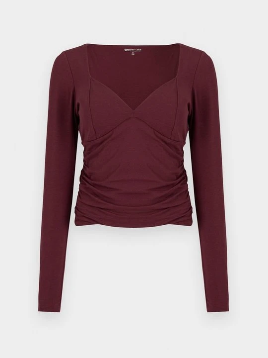 Zdjęcie produktu Bluzka z długim rękawem Abercrombie & Fitch bordowy