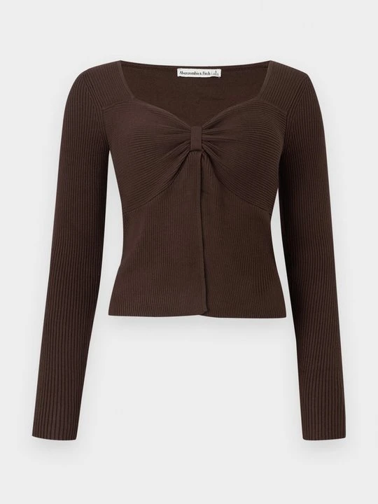 Zdjęcie produktu Bluzka z długim rękawem Abercrombie & Fitch brązowy
