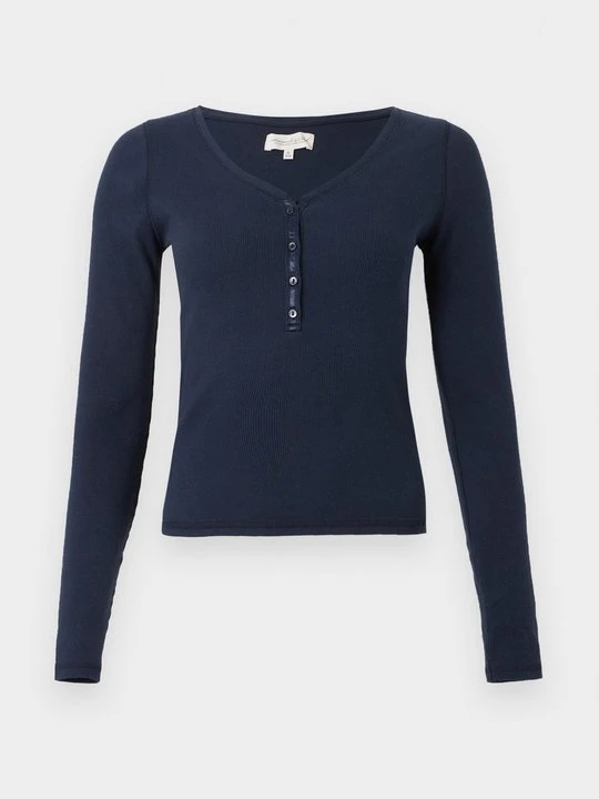 Zdjęcie produktu Bluzka z długim rękawem Abercrombie & Fitch granatowy