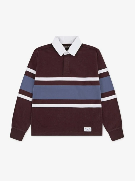 Zdjęcie produktu Bluzka z długim rękawem Abercrombie & Fitch ciemnoczerwony