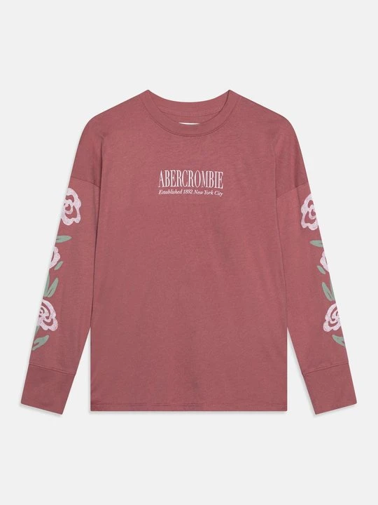 Zdjęcie produktu Bluzka z długim rękawem Abercrombie & Fitch różowy