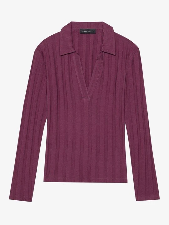 Zdjęcie produktu Bluzka z długim rękawem Anna Field By Zalando ciemnofioletowy