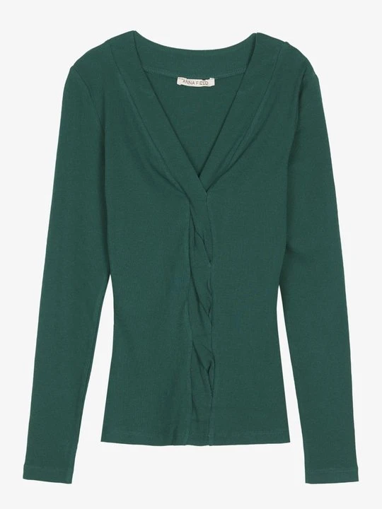 Zdjęcie produktu Bluzka z długim rękawem Anna Field By Zalando ciemnozielony