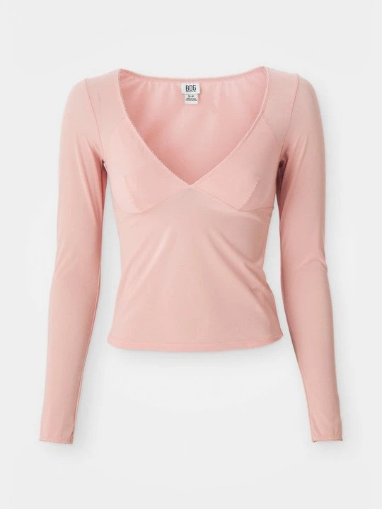Zdjęcie produktu Bluzka z długim rękawem BDG Urban Outfitters różowy