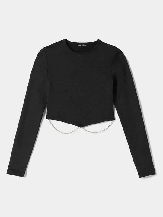 Zdjęcie produktu Bluzka z długim rękawem Bershka czarny