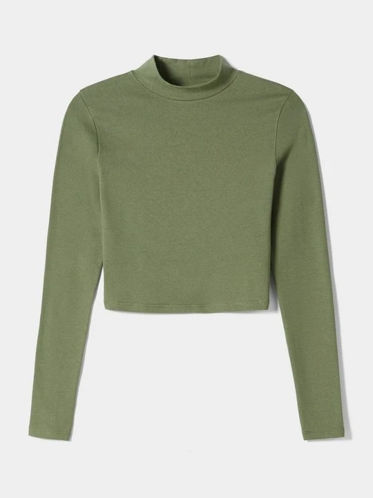 Zdjęcie produktu Bluzka z długim rękawem Bershka khaki