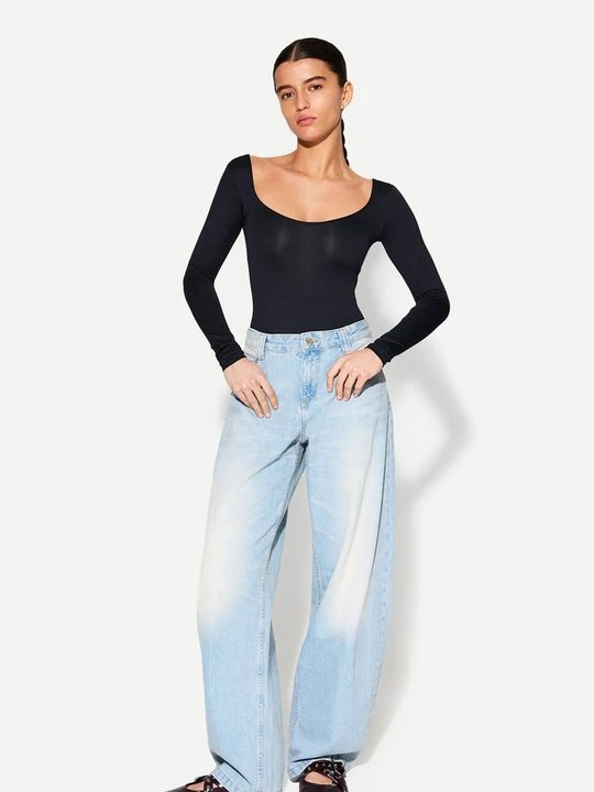 Zdjęcie produktu Bluzka z długim rękawem Bershka czarny
