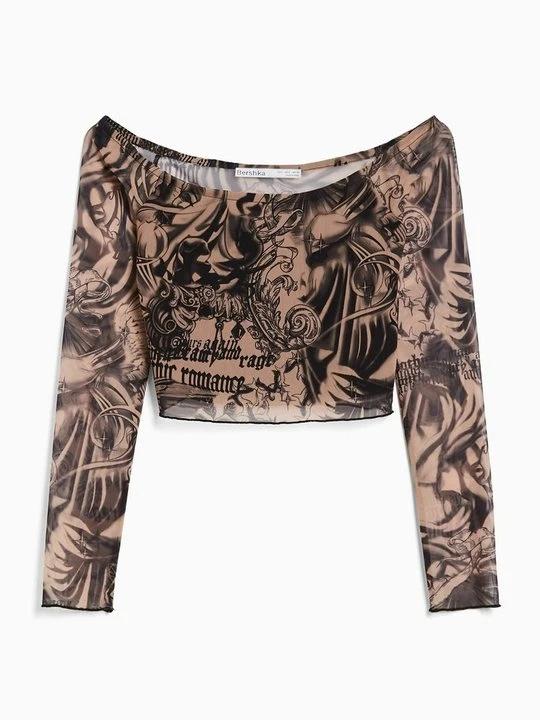 Zdjęcie produktu Bluzka z długim rękawem Bershka różowy