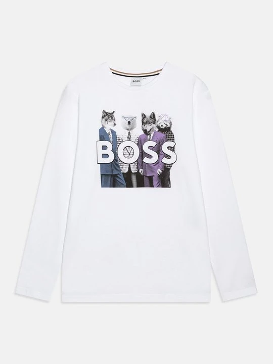 Zdjęcie produktu Bluzka z długim rękawem Boss biały