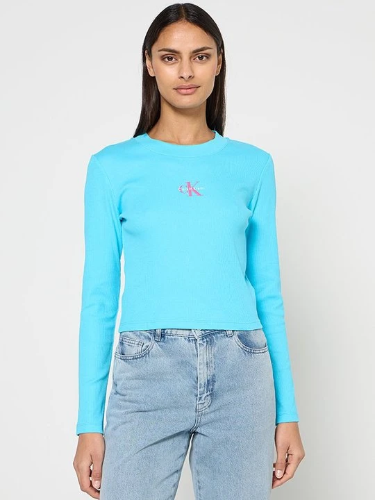 Zdjęcie produktu Bluzka z długim rękawem Calvin Klein Jeans jasnoniebieski