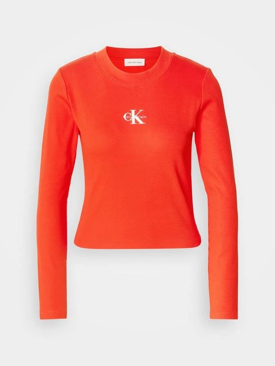 Zdjęcie produktu Bluzka z długim rękawem Calvin Klein Jeans czerwony