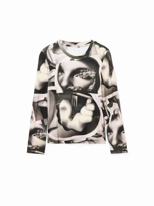 Zdjęcie produktu Bluzka z długim rękawem Desigual mleczny