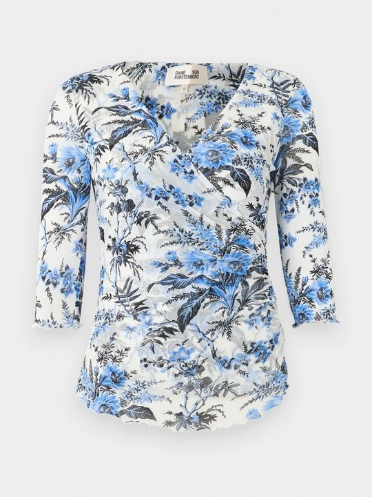 Zdjęcie produktu Bluzka z długim rękawem Diane Von Furstenberg niebieski