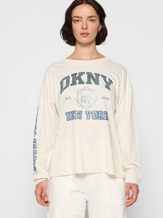 Zdjęcie produktu Bluzka z długim rękawem DKNY mleczny