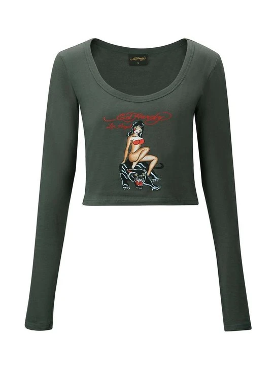 Zdjęcie produktu Bluzka z długim rękawem Ed Hardy zielony
