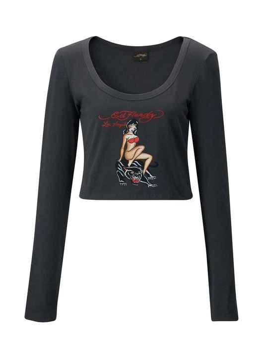 Zdjęcie produktu Bluzka z długim rękawem Ed Hardy czarny