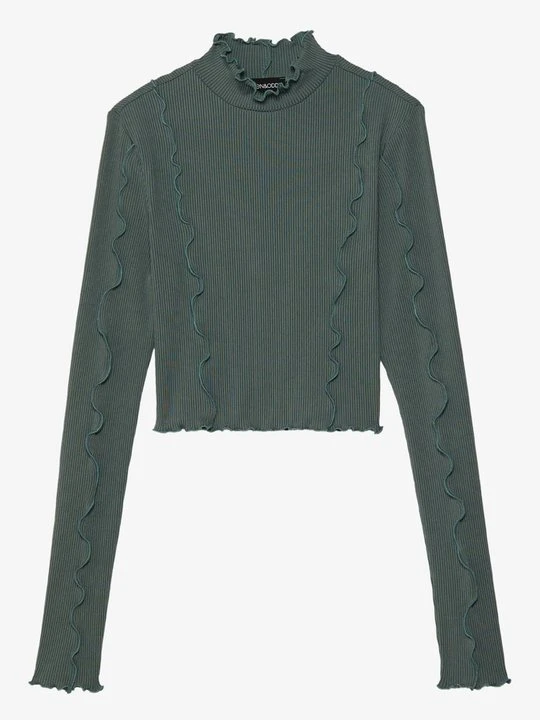 Zdjęcie produktu Bluzka z długim rękawem Even&Odd By Zalando ciemnozielony