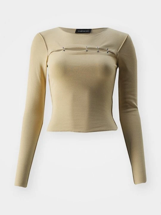 Zdjęcie produktu Bluzka z długim rękawem Even&Odd By Zalando beżowy melanż