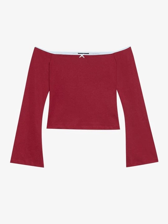 Zdjęcie produktu Bluzka z długim rękawem Even&Odd By Zalando bordowy