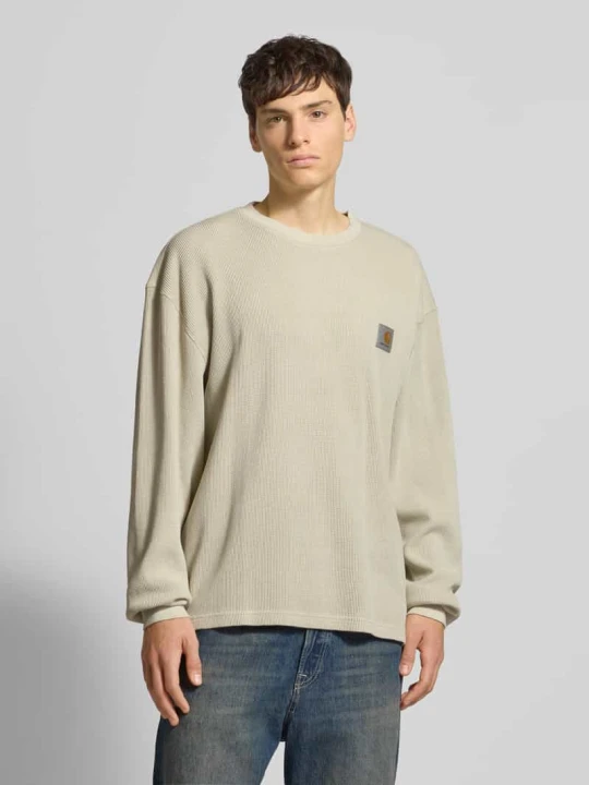 Zdjęcie produktu Bluzka z długim rękawem, fakturowanym wzorem i okrągłym dekoltem Carhartt WIP Złamany biały