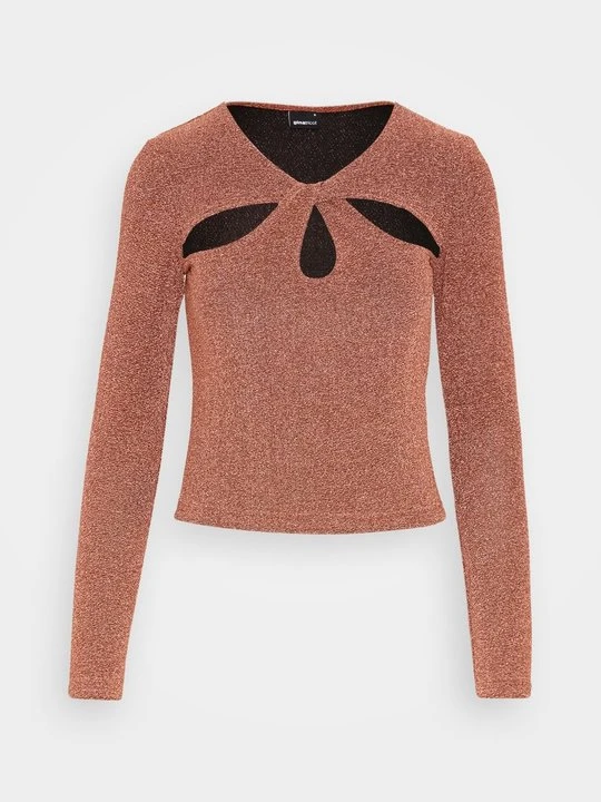 Zdjęcie produktu Bluzka z długim rękawem Gina Tricot brązowy
