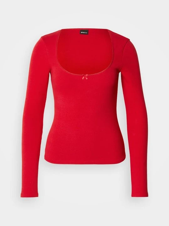 Zdjęcie produktu Bluzka z długim rękawem Gina Tricot czerwony