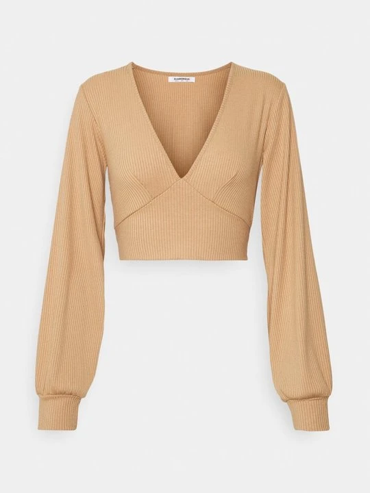 Zdjęcie produktu Bluzka z długim rękawem Glamorous wielbłądzi