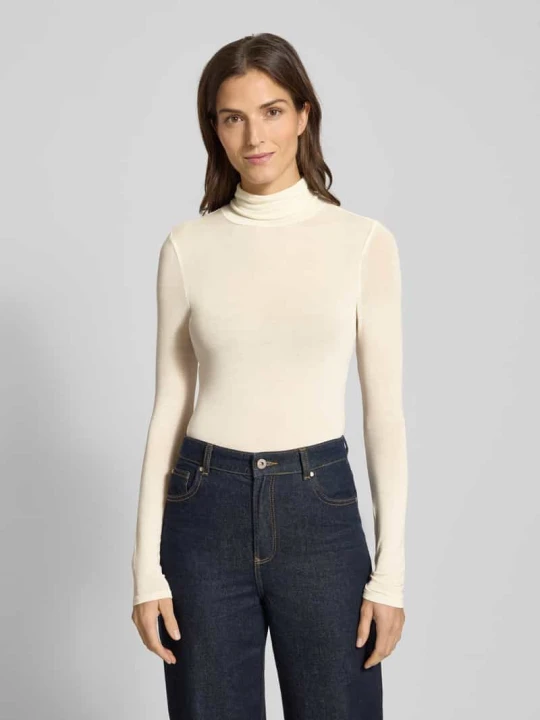 Zdjęcie produktu Bluzka z długim rękawem, golfem i wyhaftowanym logo Scotch & Soda Biały