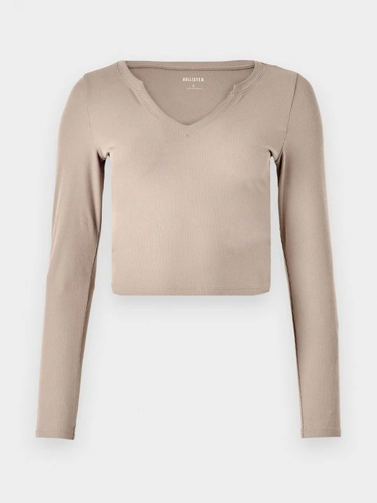 Zdjęcie produktu Bluzka z długim rękawem Hollister Co. brązowy
