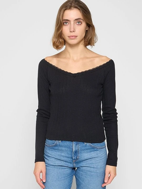Zdjęcie produktu Bluzka z długim rękawem Hollister Co. czarny