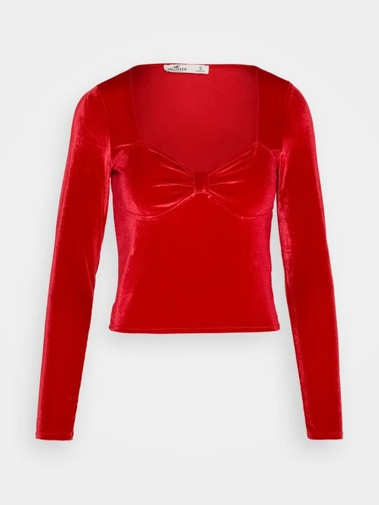 Zdjęcie produktu Bluzka z długim rękawem Hollister Co. czerwony