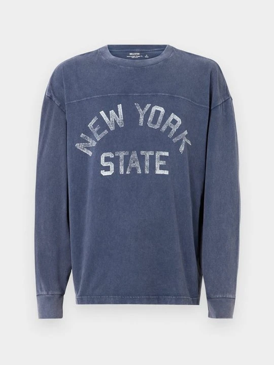Zdjęcie produktu Bluzka z długim rękawem Hollister Co. granatowy