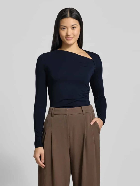 Zdjęcie produktu Bluzka z długim rękawem i asymetrycznym dekoltem model ‘MATZI’ Lauren Ralph Lauren Granatowy