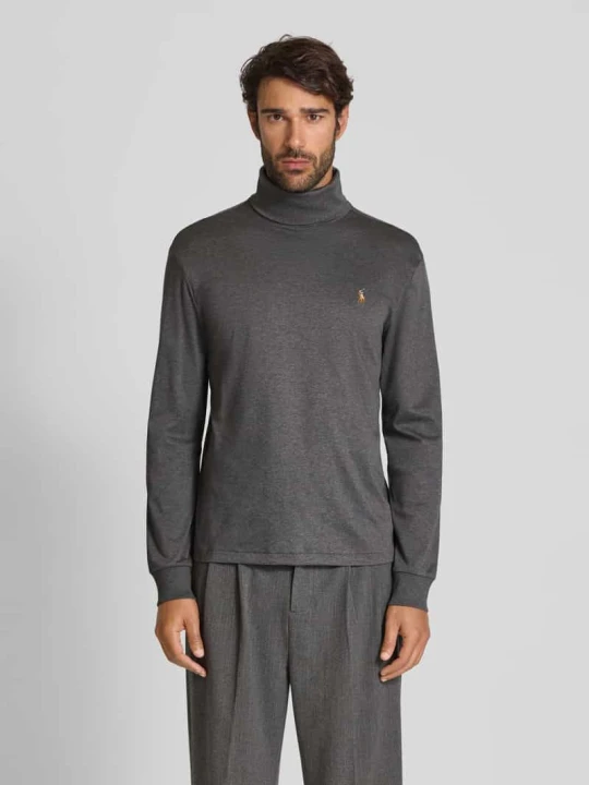 Zdjęcie produktu Bluzka z długim rękawem i golfem Polo Ralph Lauren Ciemnobrązowy