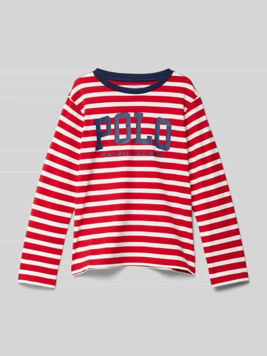 Zdjęcie produktu Bluzka z długim rękawem i nadrukiem z logo Polo Ralph Lauren Czerwony
