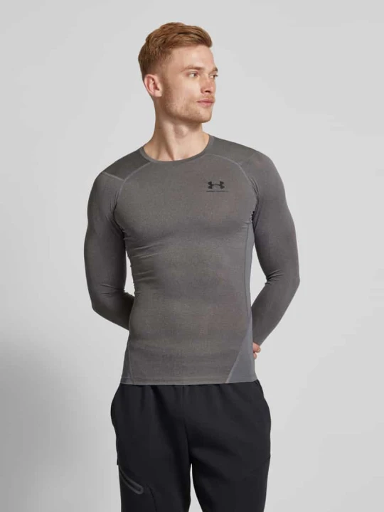 Zdjęcie produktu bluzka z długim rękawem z nadrukiem z logo Under Armour Jasnoszary