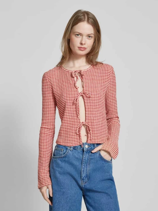 Zdjęcie produktu Bluzka z długim rękawem i wiązaniem Scotch & Soda Różowawy