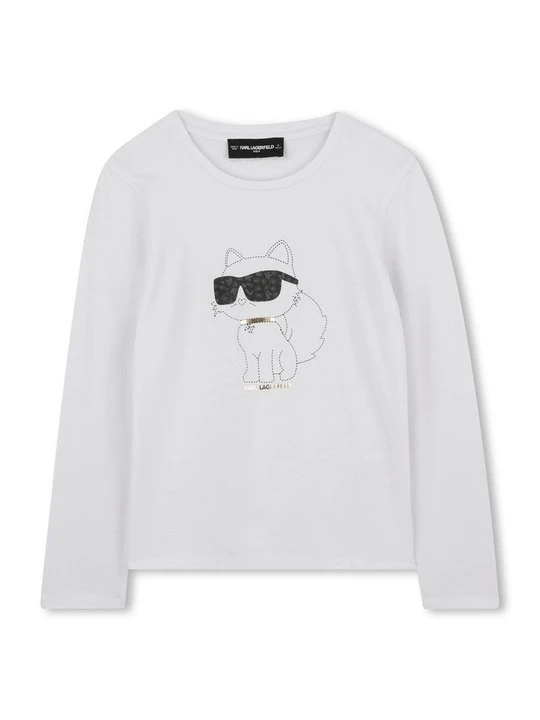 Zdjęcie produktu Bluzka z długim rękawem KARL LAGERFELD biały