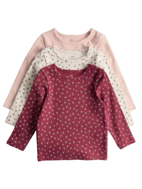 Zdjęcie produktu Bluzka z długim rękawem Marks & Spencer ciemnoczerwony